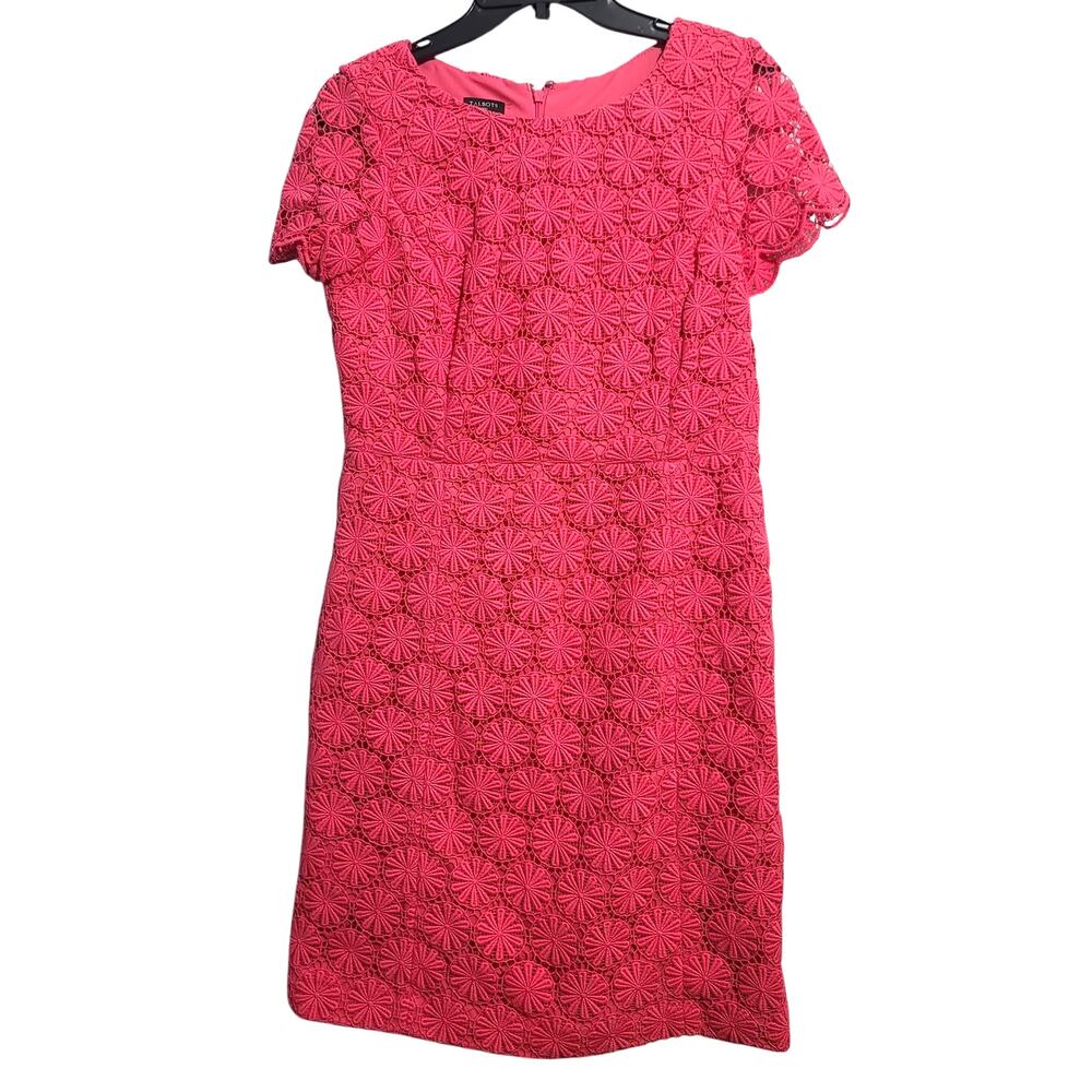 Talbots Pink Floral Lace Sheath Dress